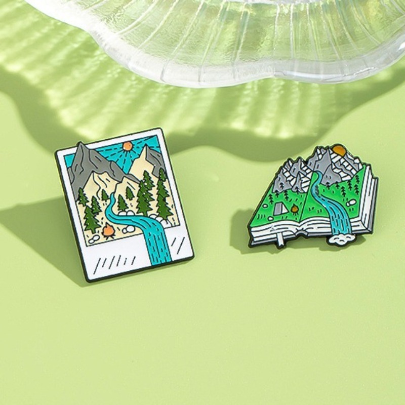 Adventure-Themed Enamel Pins:  - Outdoor Adventure Books 评论和价格