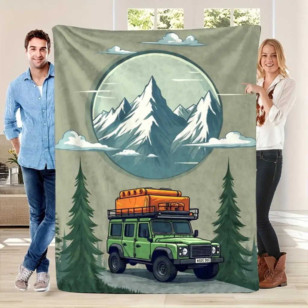 Aesthetic Travel Blanket 150x2 - Outdoor Adventure Jeep 评论和价格
