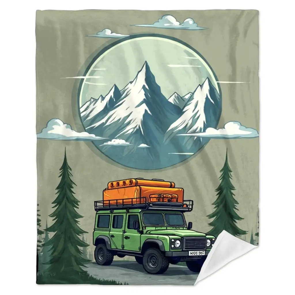 Aesthetic Travel Blanket 150x2 - Outdoor Adventure Jeep 评论和价格
