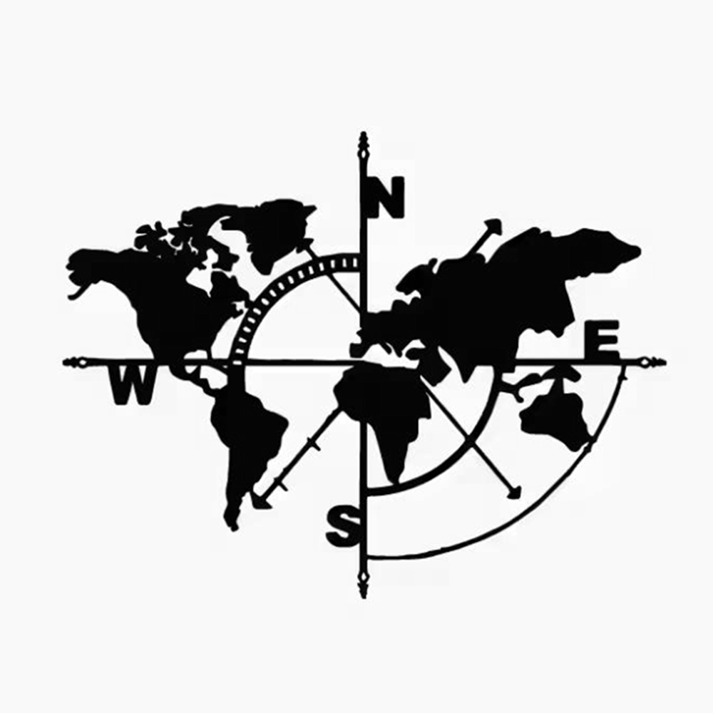Compass World Map Vinyl Decal, - Outdoor Adventure Jeep 评论和价格