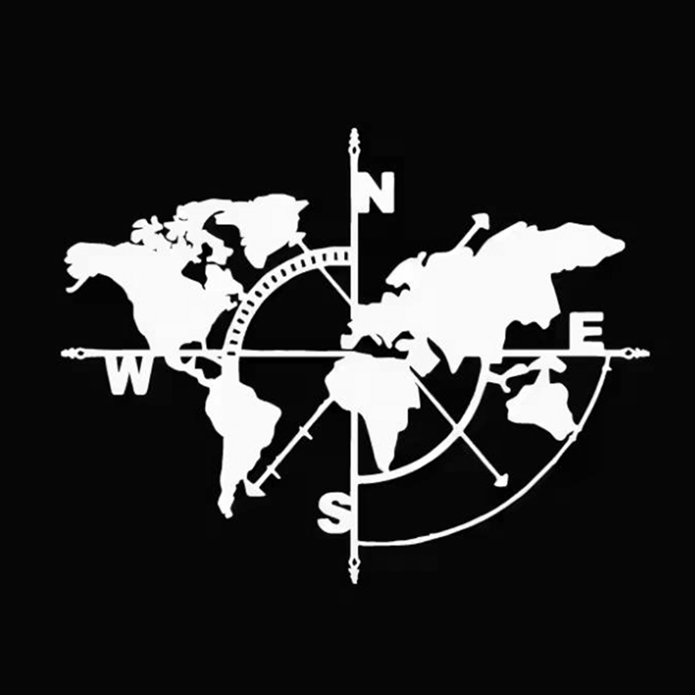 Compass World Map Vinyl Decal, - Outdoor Adventure Jeep 评论和价格