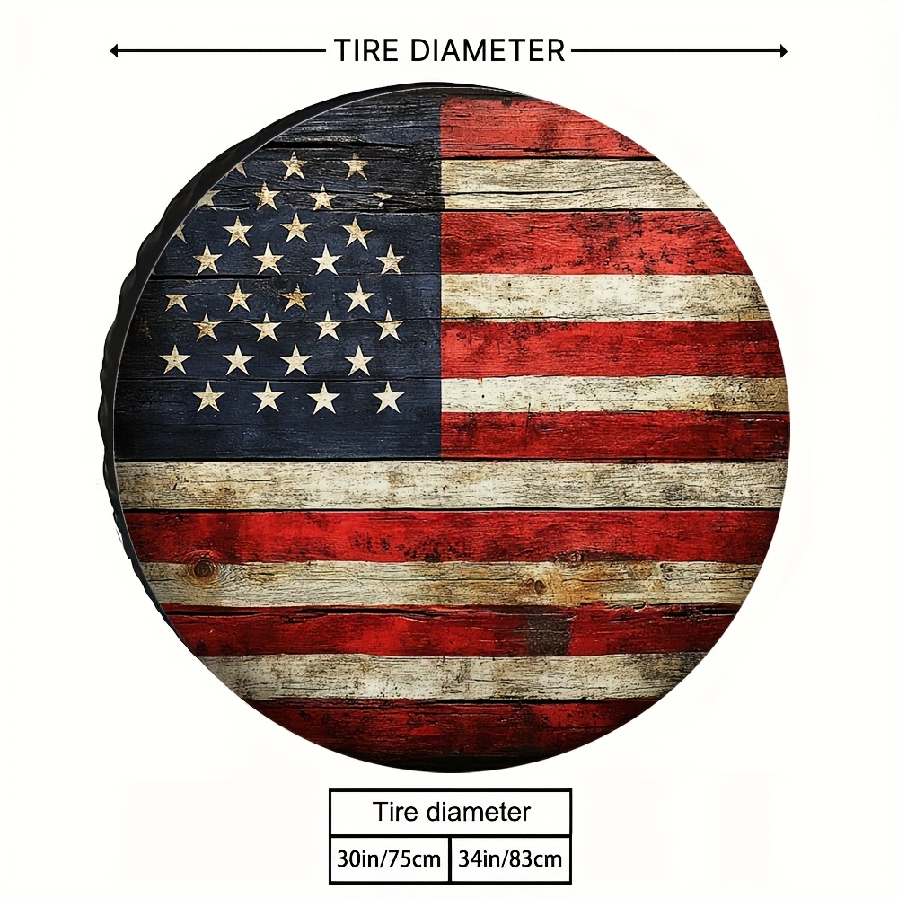 Rustic American Flag Tire Cove - Outdoor Adventure Jeep 评论和价格