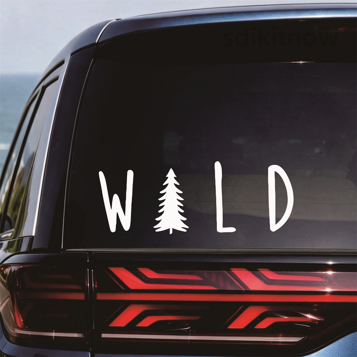 Wild Pine Tree Vinyl Car Stick - Outdoor Adventure Jeep 评论和价格