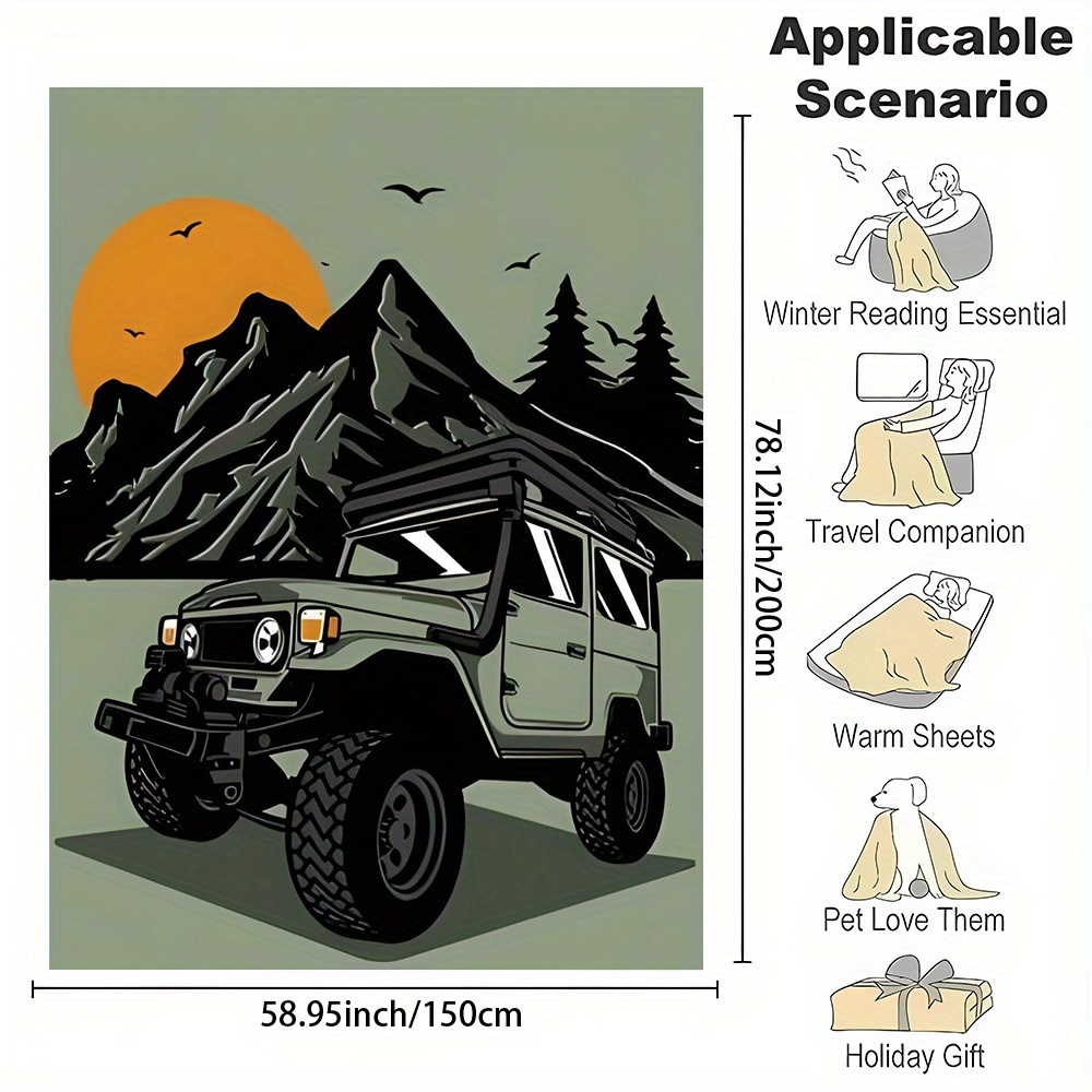 Cozy Camping Jeep Illustration - Outdoor Adventure Jeep 评论和价格