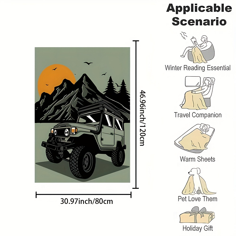 Cozy Camping Jeep Illustration - Outdoor Adventure Jeep 评论和价格