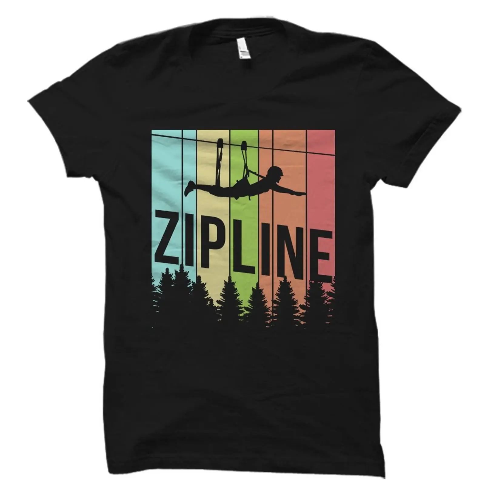 Vintage Retro Zipline T shirt  - Outdoor Adventure Ziplines & Waterfall 评论和价格
